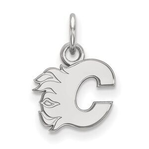 14k White Gold NHL Calgary Flames XS (Tiny) Charm or Pendant